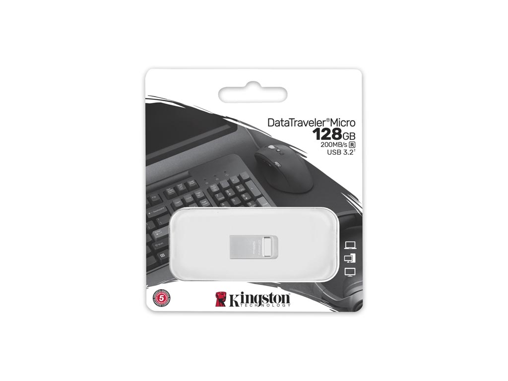 KINGSTON USB DISK DataTraveler Micro 128GB USB 3.2, 200MB/s Read, Premium Metal Design